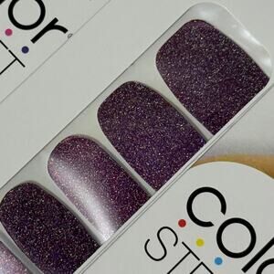 New Color Street “Night Terror” Shimmery Plum Holographic Glitter Nail Strips